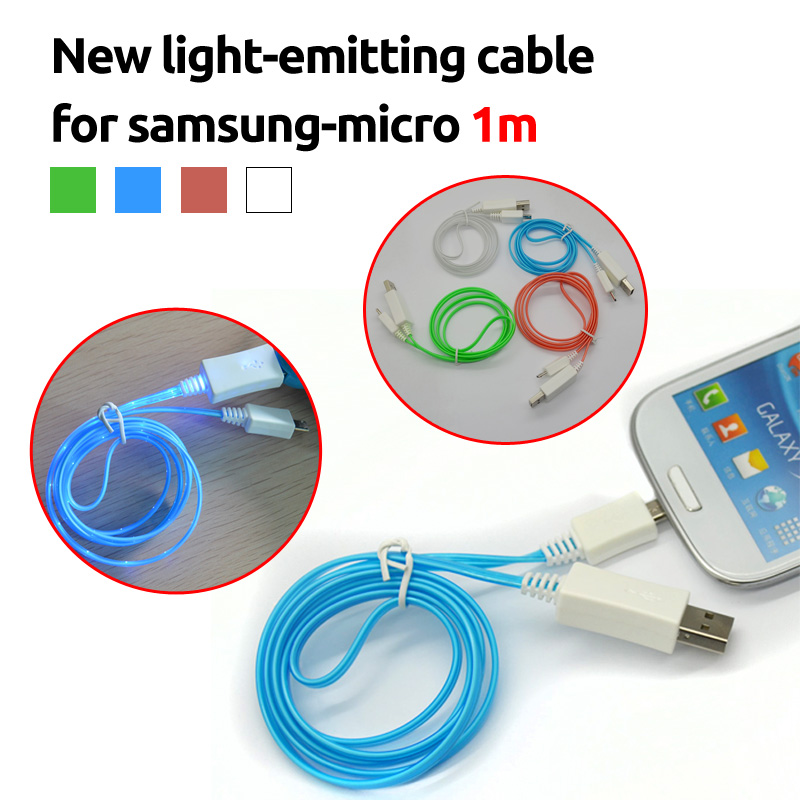 New light-emitting cable for samsung-micro 1m blue